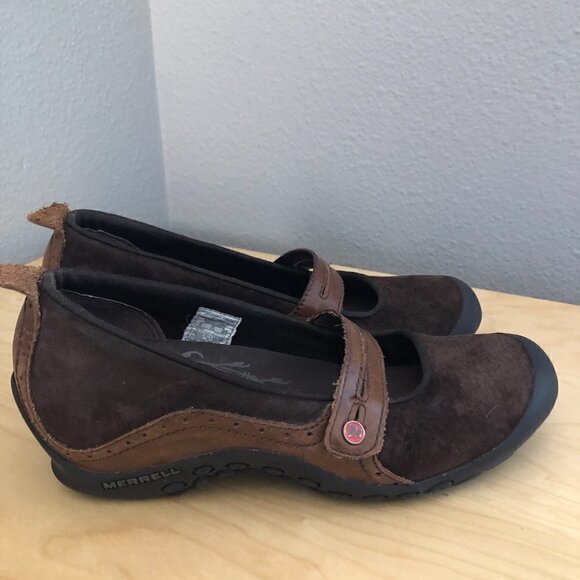 MERRELL Plaza Bandeau Leather Mary Jane Loafer Women's size 8 Brown & Tan - Picture 8 of 13